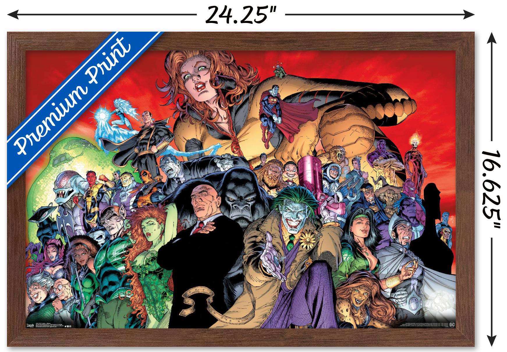 DC Comics - The Legion of Doom - Villains Wall Poster, 14.725" x 22.375", Framed