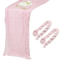 2 Packs Pink Cheesecloth Table Runner 35.4" x 118" Rustic Gauze Table Runner for Wedding Party, (10Ft)