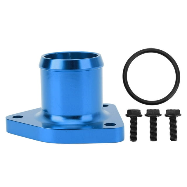 BOROCO Carcasa del Termostato con Cuello De Agua, Carcasa del Termostato del Motor De Aleación De Aluminio con Sello A Prueba De Fugas para Powerstroke 7.3L(Azul)