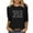 Black, variant on Womens Christian Shirt Casual 3/4 Sleeve Clothes Oversized Crewneck Pullover Tops Letter Stylish Tee Shirts
