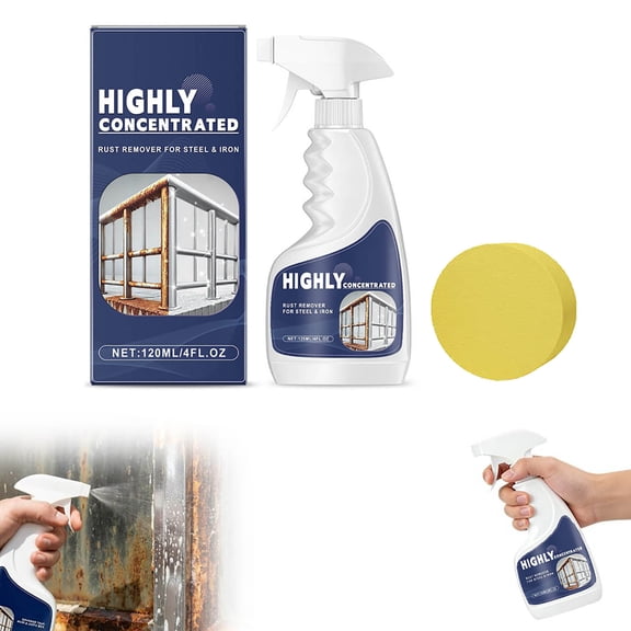 Rust Remover Spray for Metal, 4 fl.oz Powerful Rust Remover Heavy Duty Metal Cleaner, Multipurpose Rust Stain Remover, Fast Acting