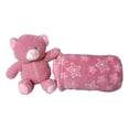 thumbnail image 2 of SONA G DESIGNS Baby Unisex Soft Blanket with French Terry Small Plush Toy Git Set Lion Elephant Bear - Embroidery Available Raspberry Bear Set, 2 of 9
