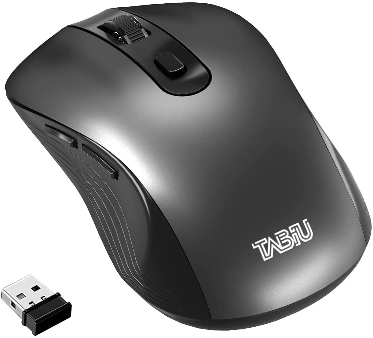 Black Cordless Wireless Computer Mouse with USB Receiver Less Noise