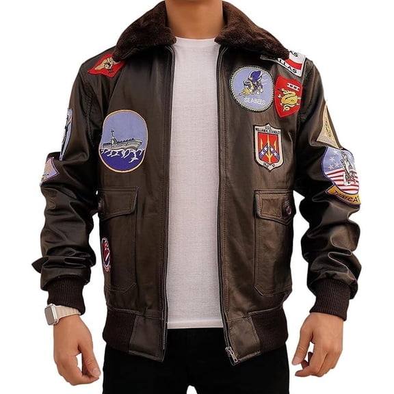 Alamodetrend G-1 Bomber Jacket, Embroided 17 Front, Back & Side Patches, Men's L