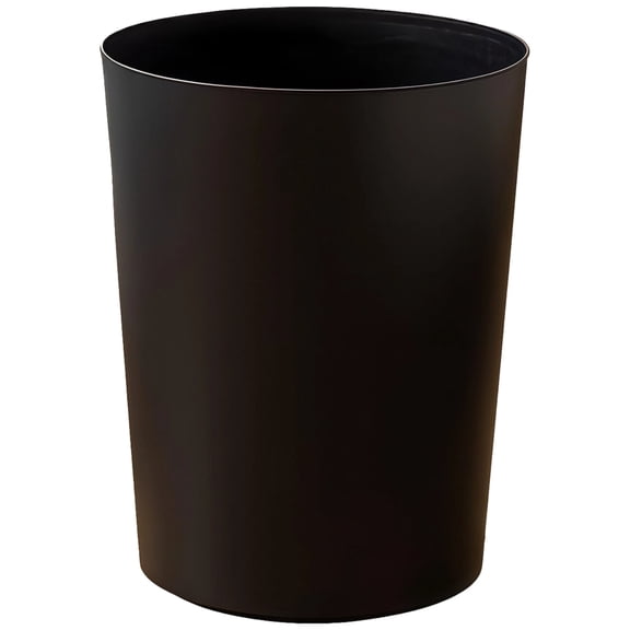 Plastic Trash Can, No Lid Waste Trash Bin, 8.3 x 8.3 x 10.4 in / 21 x 21 x 26.5 cm, Large Capacity Bathroom Trash Can for Home, Kitchen, Office, Black