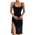 thumbnail image 2 of Fankiway Mode Femmes Décontracté Camisole Sans Manches Sexy Col Rond Robe Pull Unie Robes d'Été pour Femmes Liquidation Robes Femmes Grande Taille Liquidation, 2 of 7