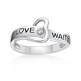 thumbnail image 3 of .03 cttw Diamond "Love Waits" 925 Sterling Silver Purity Ring Size 7, 3 of 5