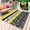 Black Yellow, variant on Turquoise Floral Outdoor Rug 5x8 Ft - Reversible Patio Rug Outdoor Camping Rugs, Botanical Blossom Motif Boho Grey Stripes Indoor Outdoor Area Rugs, Non-Slip Outdoor Carpet Runner for Deck/Porch