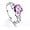 pink, variant on S925 Sterling Silver Rings 8x8mm Simulated Rainbow Topaz Promise Ring | Solitaire Ring | Open Heart Band Rings for Women | Silver Rings for Women