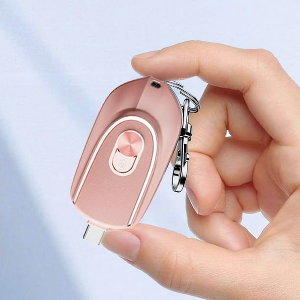 Mini llavero Power Bank 2 interfaces de salida Backup Mobile Power 1200mAh (rosa)