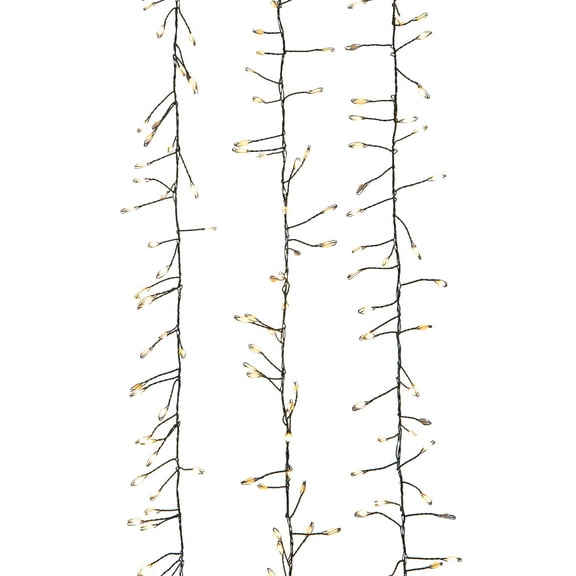 Kurt Adler 9.8-Foot 300-Light Warm White LED Fairy Light Cluster Garland