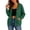 Army Green, variant on Women Full Zip Contrast Stitch Hooded Jacket Long Sleeve Hoodie with Kangaroo Pocket for Daily Casual Outdoor