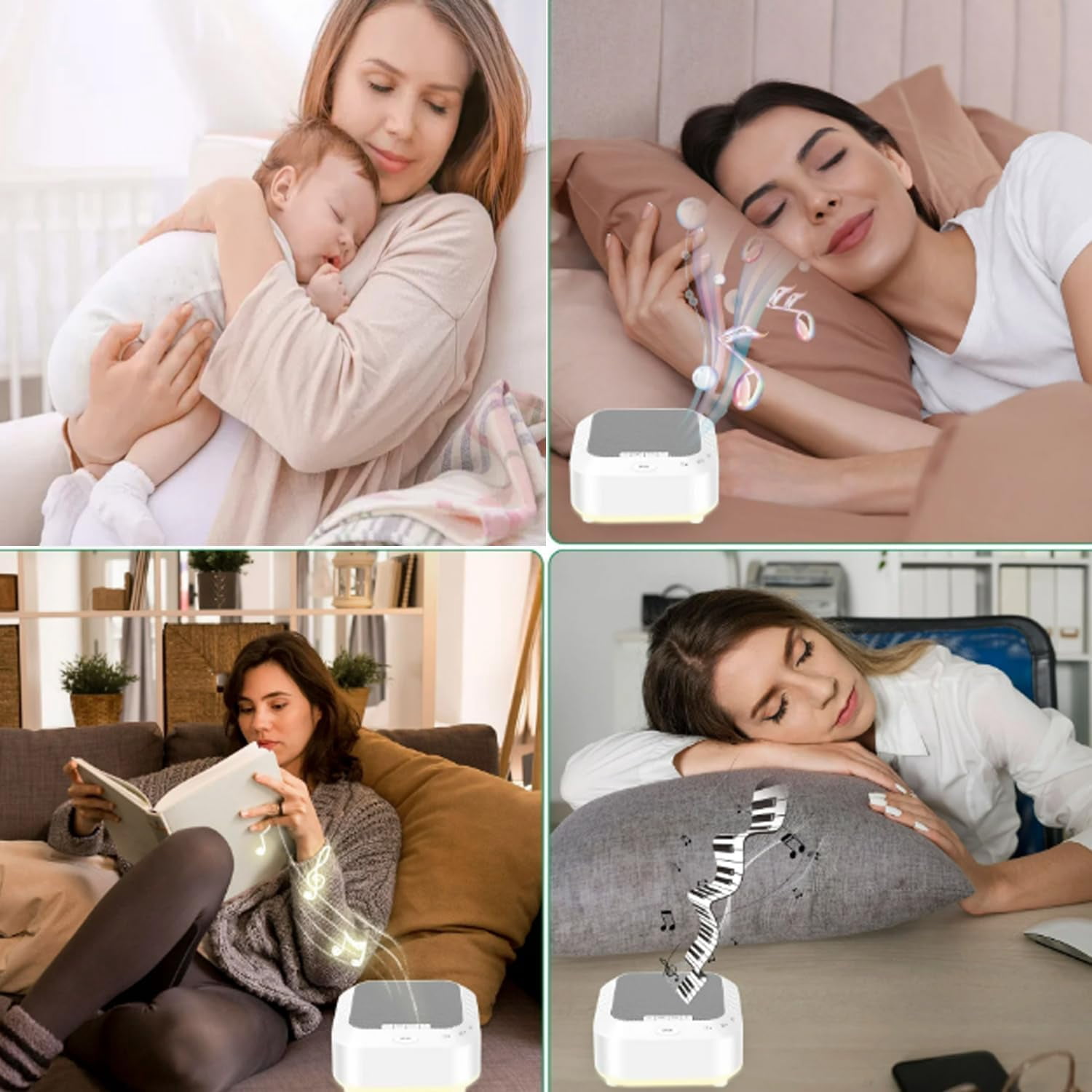 Ora Sound Machine Solfeggio Frequencies, White Noise Sound Machine with 28 Soothing Sounds, Three Timing Modes, Soft Night Light for Meditation, Yoga, Sleeping (1Pcs, 1)