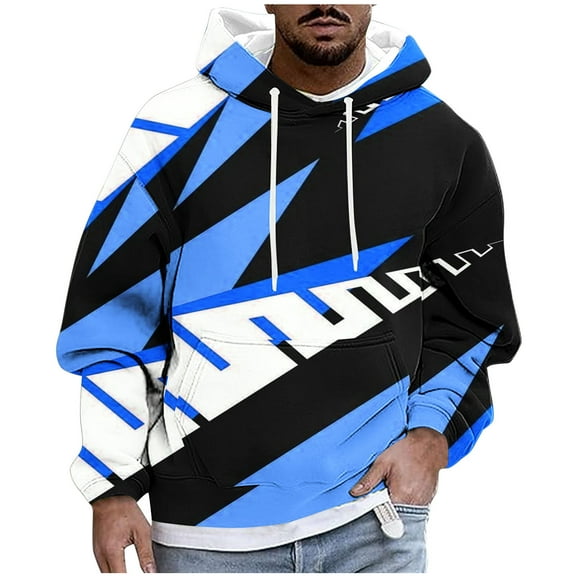 Iyufng Mens Hooded Sweatshirts Hoodies for Men,Men Casual Fashion Hooded Sweatshirts Round Neck Print Pullover Long Sleeve Tops Sweatshirt,Mens Hoodies Pullover