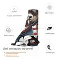 thumbnail image 3 of Xecao Patriotic Boxing Bear Art Print Quick Dry Towel - Lightweight Microfiber Travel Towels w/Bag - Fast Drying Towel Set for Camping, Beach, Gym-27.5"x55", 3 of 8