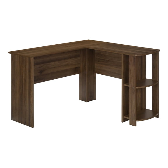 Pemberly Row Corner Computer Desk Home Office 48"L L-Shape Laminate Brown