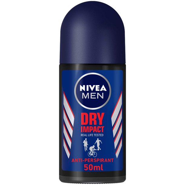 (Pack of 2 Bottles) Nivea DRY IMPACT Men's RollOn Antiperspirant & Deodorant. 48Hour