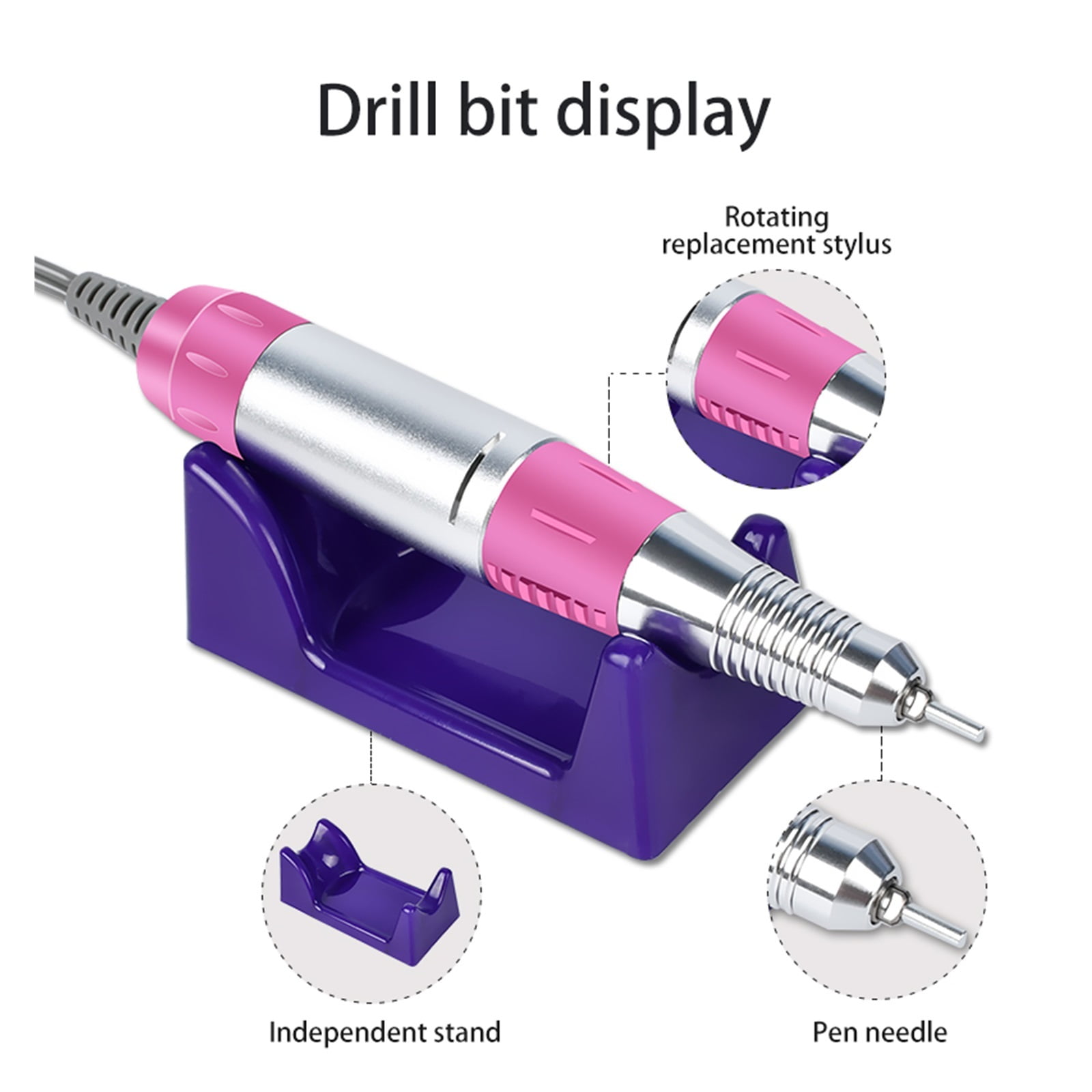 Portable Nail Drill, Electric Nail Drill Machine Set, Professional Milling Cutter For Manicure, Nail Files Drill Bits, Nail Salon Polisher Equipment ,Long Lasting