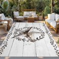 thumbnail image 2 of Western Stars Retro Outdoor Rug for Patio/Deck/Porch, Non-Slip Large Area Rug 6 x 9 Ft, Wheat Rings Farmhouse Wooden Stripes Indoor Outdoor Rugs Washable Area Rugs, Camping Rug Carpet Runner, 2 of 8