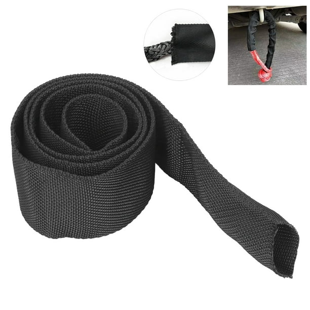 Winch Cable Cover, Universal Flexible Wearproof Winch Rope Sleeve Polyester  Antislip For Towing Applications 1m/3.28ft,2m/6.56ft 