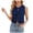 Blue, variant on Women's Sexy Tie Front Denim Vest Sleeveless Crewneck Y2K Summer Jean Tank Crop Top (Light Blue, S)