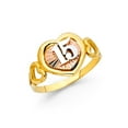 thumbnail image 1 of FB Jewels 14K Yellow White and Rose Three Color Gold Fifteen 15 Years Birthday Quincea–era Ring Size 12, 1 of 1
