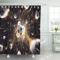 thumbnail image 1 of Cortina de Ducha ABPHQTO Jugador Blanco Balones de Futbol Chispas de Fuego 160x180 cm, 1 of 1