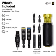 Klein Tools Impact Rated Multi-Bit Screwdriver/nut Driver, 11-In-1