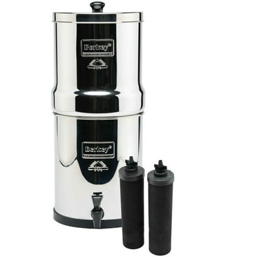 Berkey BK4X2-BB Big Berkey Stainless Steel Water Filtration System (2.25 Gallons) with 2 Black Filter Elements