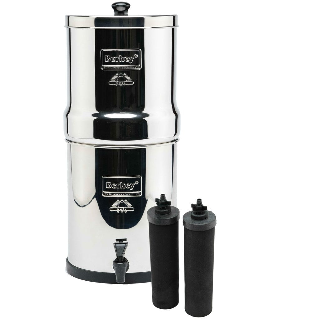 Berkey BK4X2-BB Big Berkey Stainless Steel Water Filtration System (2.25 Gallons) with 2 Black Filter Elements