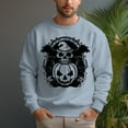 thumbnail image 4 of Men's 330g 100% Cotton Pumpkin Skull Pattern Dropped Shoulder Crew Neck Sweatshirt, 4 of 15
