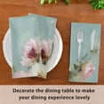 thumbnail image 6 of 4 Pack 20'' x20" Satin Table Napkins Dinner Napkins for wedding Party Decoration events Vintage Peonies and Daisies, 6 of 6