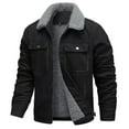 thumbnail image 2 of Men's Casual Multi-Pocket Suede Fleece-lined Jacket Zipper Lapel Top - Soft Interior for Autumn Winter Workwear, Outdoor Errands, and Festive Seasons,Black,L, 2 of 6