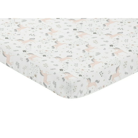 UPC: 0846480065234 | Unicorn Collection Mini Crib Sheet – Unicorn Print