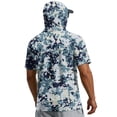 thumbnail image 6 of Men's Lightweight Camouflage Gradient Quick Dry Fishing Hoodie Shirt - UPF 50+ Sun Protection Short Sleeve Shirts with Neck, 6 of 7