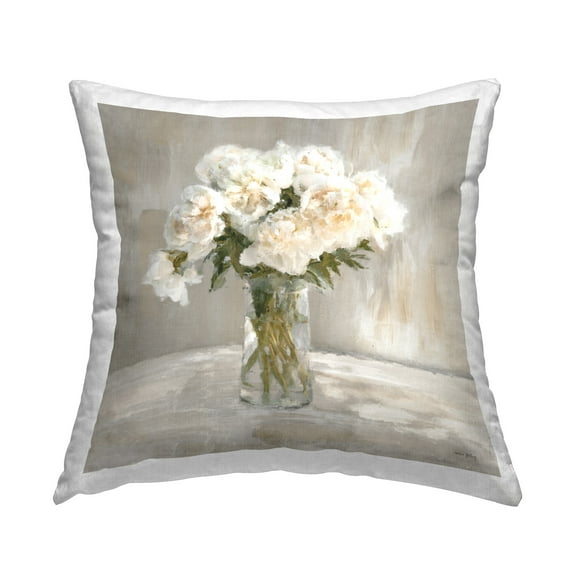 Stupell Industries Soft White Bouquet Decorative Printed Throw Pillow Design by Amber Sterling