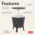 thumbnail image 4 of Keter Modern Cool Bar and Side Table Outdoor 2 in 1 Table and Bar Patio Furniture, Gray, 4 of 17