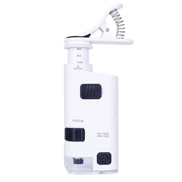 Lente De Lupa De Microscopio Con Clip 80-120X Con Luces Led Mini Lupa De Microscopio De Lente De Teléfono Inteligente Sweethay EL012604-00