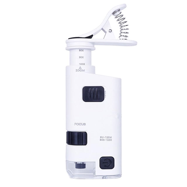 Lente De Lupa De Microscopio Con Clip 80-120X Con Luces Led Mini Lupa De Microscopio De Lente De Teléfono Inteligente Guardurnaity EL012604-00