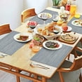 thumbnail image 5 of Set of 4 Blue Linen Placemats - Stain Resistant Washable Dinner Mats Foldable Kitchen Table Mats for Dining Table Decoration & Indoor-Outdoor Use, 5 of 7