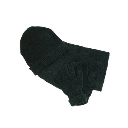 CTM Women's Chenille Basic Hat Gloves and Scarf Winter Set