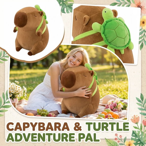 Capybara Plush Toy, 17.6Inch Cuddly Soft Huggable Stuffed Animals Plush Pillows, Gifts for Teens Women & Fans