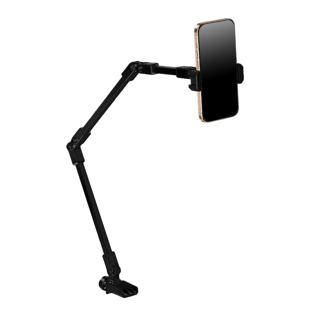 Heavy Duty Phone Tablet Metal Holder Adjustable Foldable Stand Carbon Steel Bracket 360 Degree Rotation Flexible Long Arm