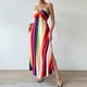 thumbnail image 2 of Sexy Vestido Casual para las Mujeres Cuello en V sin Mangas Bloque de Color Suspendidos Suéter, Vestido de Moda para Diario, 2 of 9