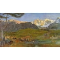 thumbnail image 2 of Segantini, Giovanni 18x12 Black Ornate Wood Framed with Double Matting Museum Art Print Titled - Life, 2 of 4