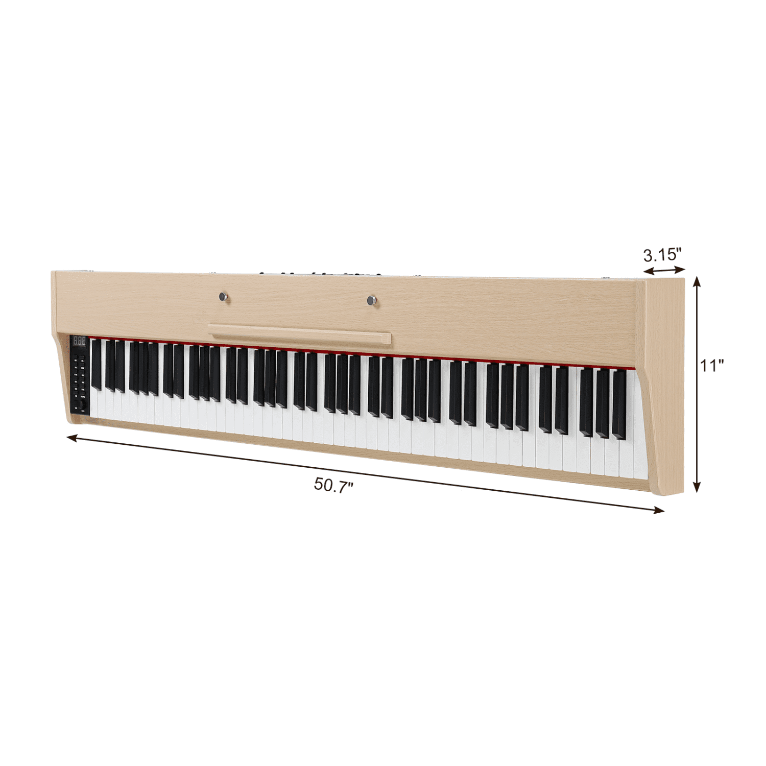 Hassch 88 Key Semi-Weighted Digital Piano Keyboard for Beginners with Headphone, MIDI Bluetooth and Triple Pedals, Teak Color