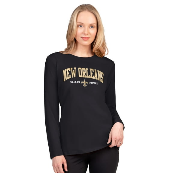 Women's G-III 4Her by Carl Banks Black New Orleans Saints Best Play Long Sleeve T-Shirt