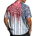 thumbnail image 4 of Domuza Men's July Of 4th Shirts Usa Flag Print Button Casual Lapel Short Sleeve Tshirts Summer 2026 Fashion Comfortable Top Hawaiian Watermelon Red L, 4 of 4