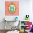 thumbnail image 4 of Stupell Industries Art Deco Green Cat Portrait Canvas Art, 36 x 36, by Carrie Cantwell, 4 of 8