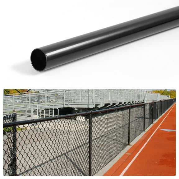Fencer Wire 1-5/8" Fence Top Rail, 10 FT Black Powder Coated Galvanized Pipe for Chain Link Fence, Chain Link Parts, Hardware, Accessories, Single